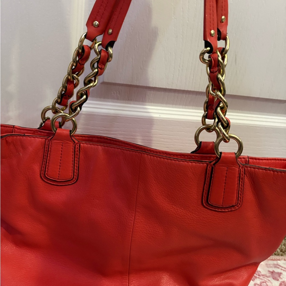 Red Leather Tote Bag - Picture 2 of 6